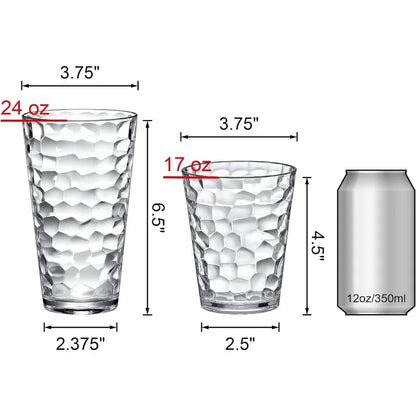 16-Oz & 24-Oz Plastic Tumblers (Set of 12)