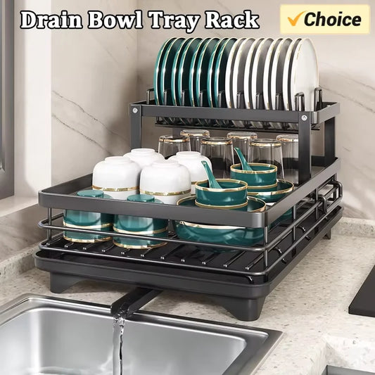 Kitchen Plate Storage Box w/Drainboard