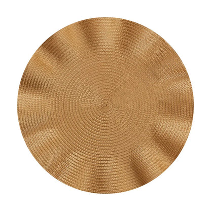 Set of 6 Round Placemats with Weave Design