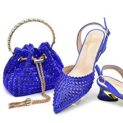 New Fashion Gold Color Shoes and Bags To Match