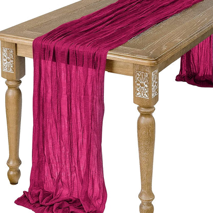 Semi-Sheer Sage Gauze Cheesecloth Table Runner