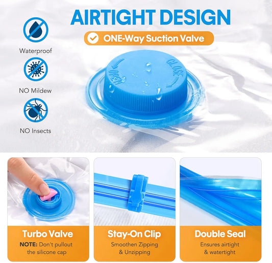 Vacuum Storage Bags 6 Size Space Saver Vacuum Sealed Bags