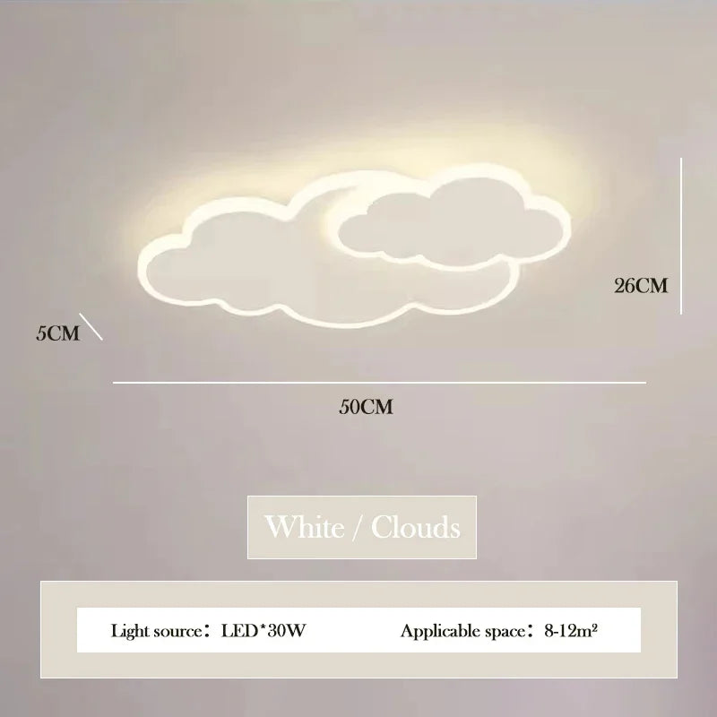 AuroraRealm Children's Bedroom LED Ceiling Lamp Creative White Cloud