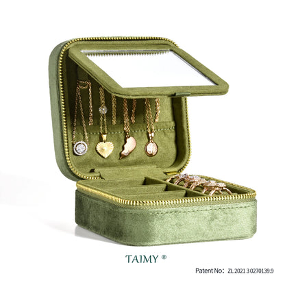 Vintage Velvet Travel Jewelry Box