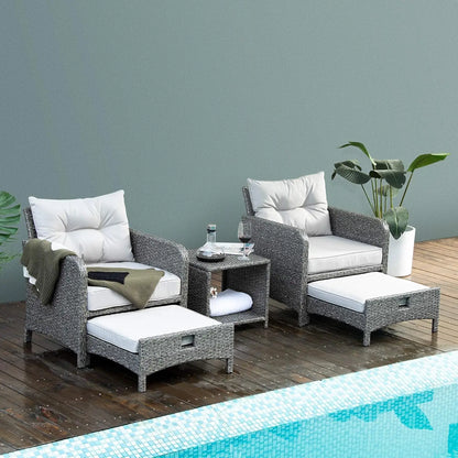5 Pc Wicker Patio Furniture Set