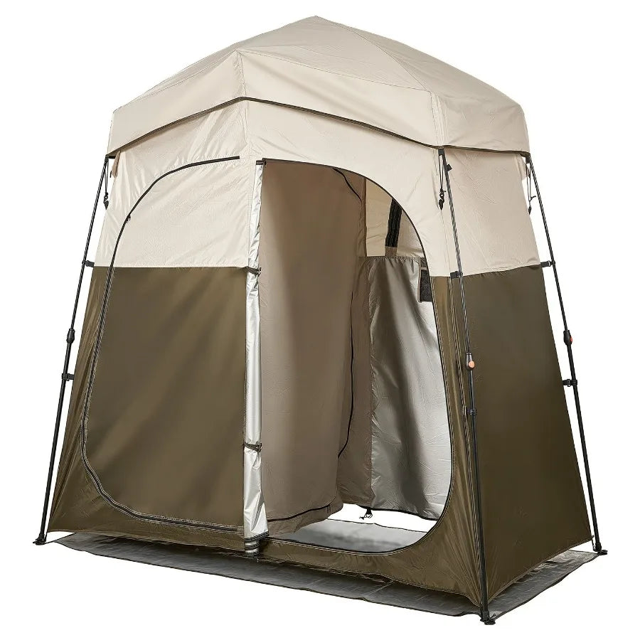 Camping Shower Tent 2 Room Foldable Portable Privacy Changing Room