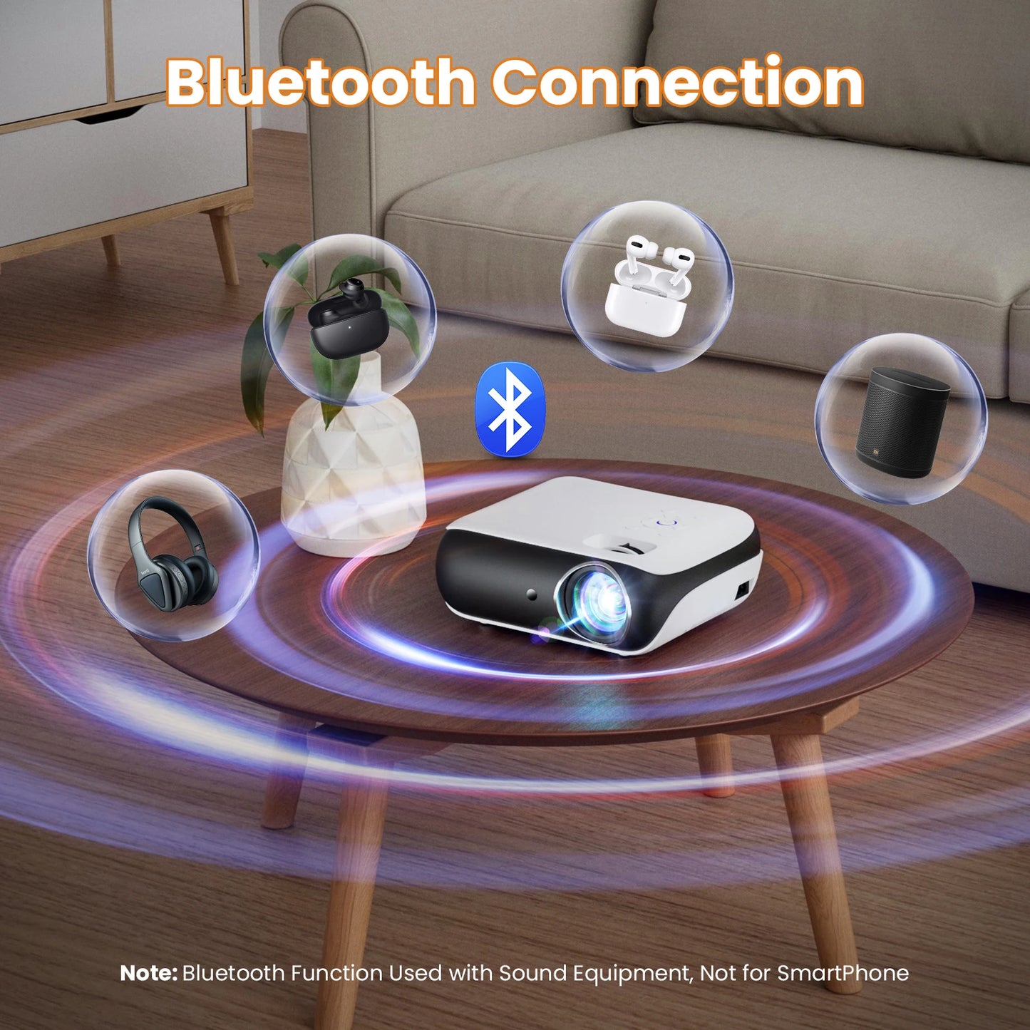 Bluetooth Portable Outdoor Projector