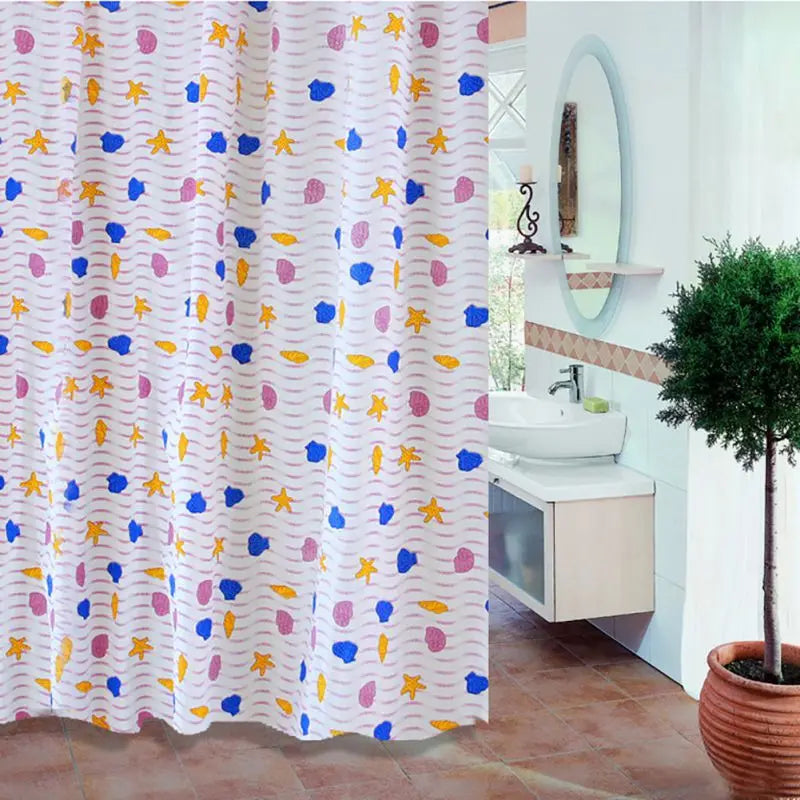 Waterproof Shower Curtain Mildew Bathroom with Hooks