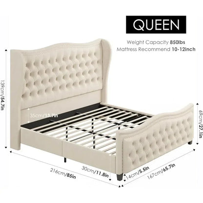 55" Queen or King Size Bed Frame and Headboard