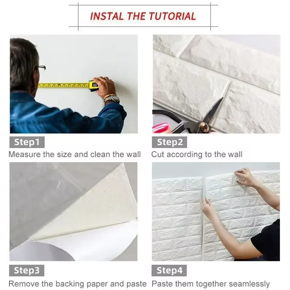 Wall Sticker Imitation Brick Bedroom Living Room Home Wallpaper