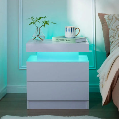 LED Nightstand with 2 Drawers