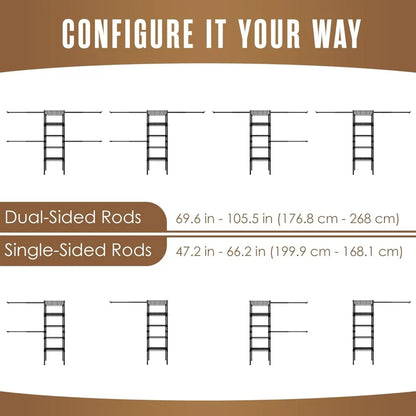 HD Clothes Rack, Closet Shelves Wall Mounted