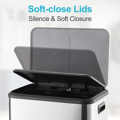 Dual Trash Can Stainless Steel