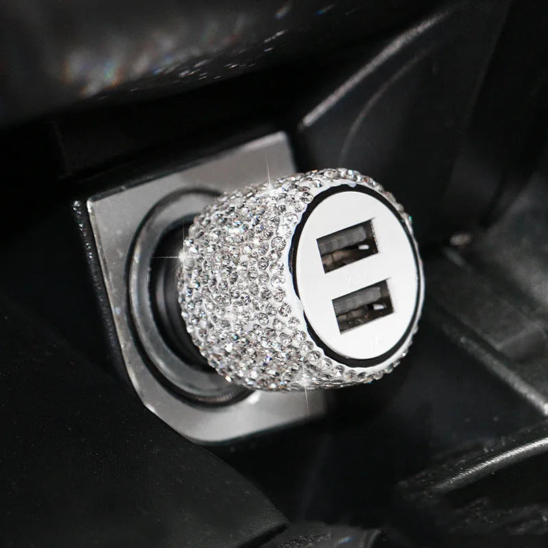 New Bling USB Car Charger Dual Port Fast Adapter