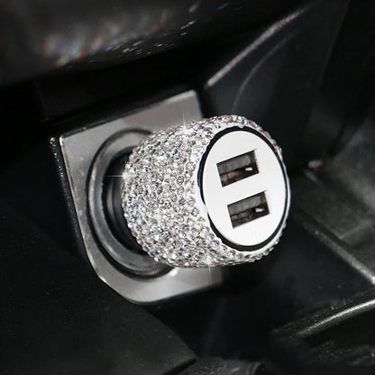 New Bling USB Car Charger Dual Port Fast Adapter