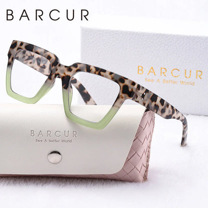 BARCUR Large Fashionable Frame Pink Reading Glasses for Women