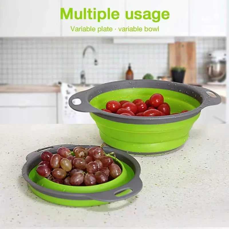 Silicone vegetable and fruit cleaning and drainer