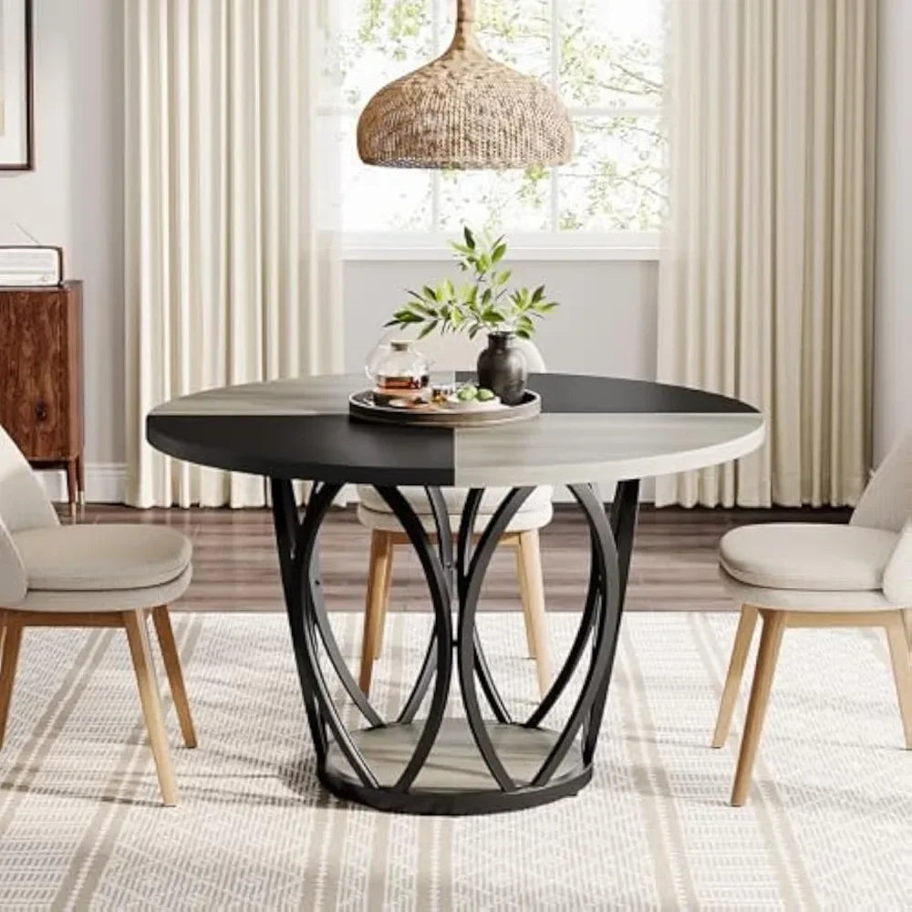47" Round Dining Table for 4-6