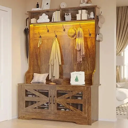 Hall Tree with Bench and Shoe Storage