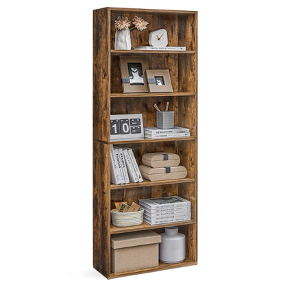 6-Tier Bookshelf w/Adjustable Storage Shelves