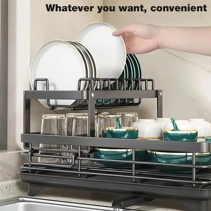 Kitchen Plate Storage Box w/Drainboard