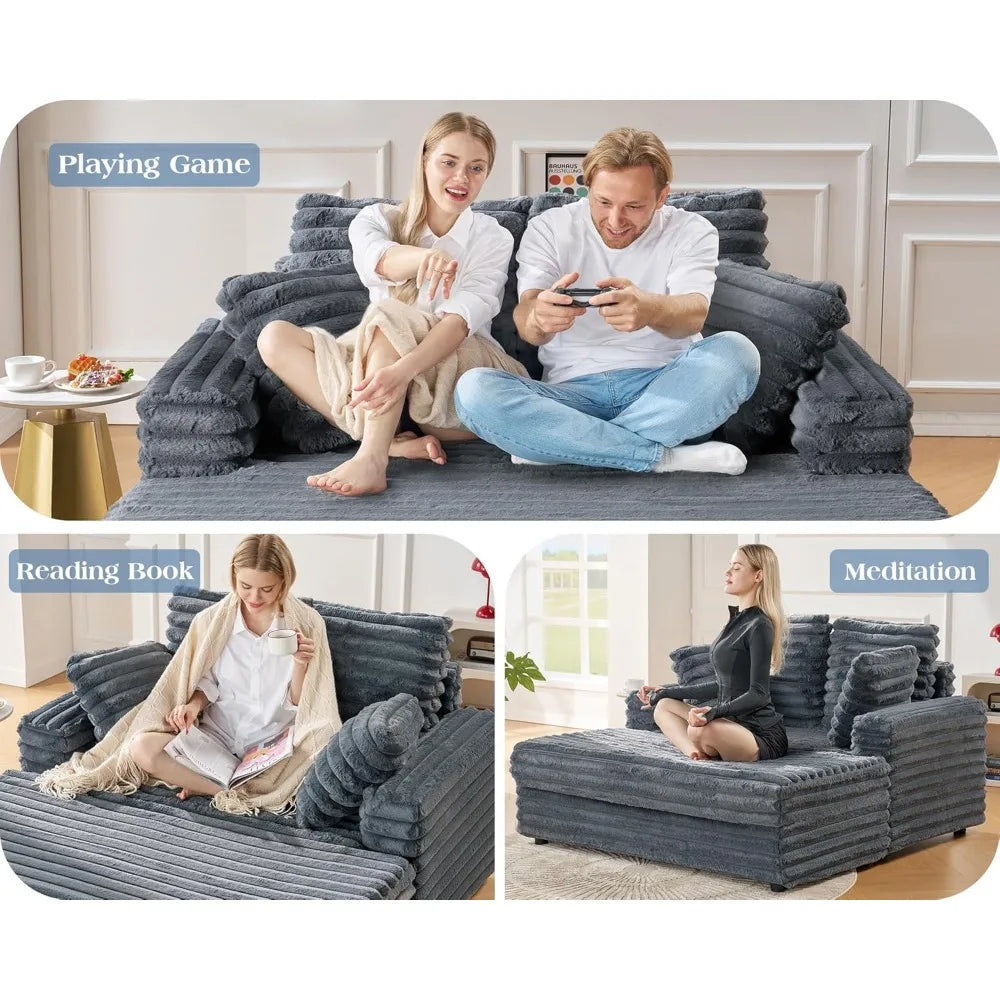 53" Upholstered Chaise Lounge