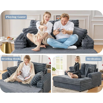 53" Upholstered Chaise Lounge