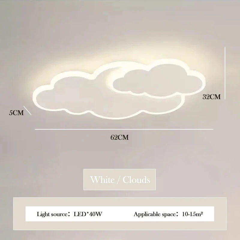 AuroraRealm Children's Bedroom LED Ceiling Lamp Creative White Cloud