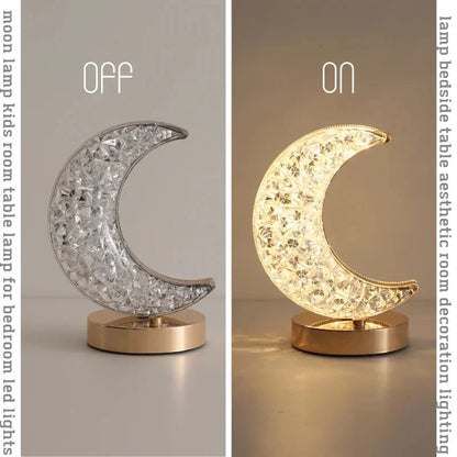 Bedroom Crystal Touch Dimming Night Light Moon Lamp
