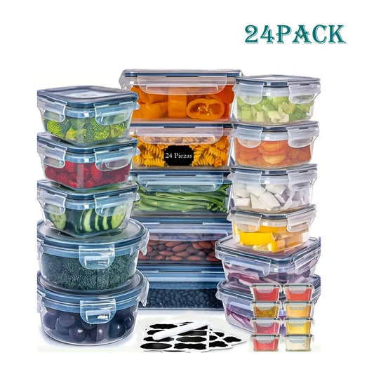 24pcs Dishwasher Safe Kitchen Storage Containers