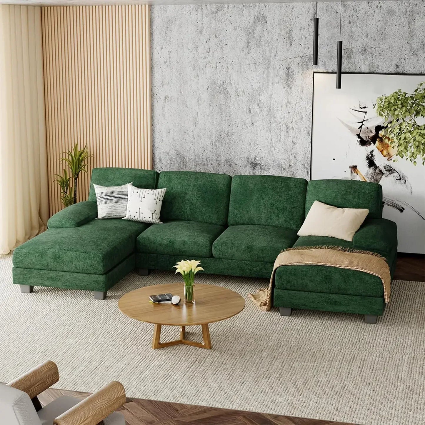 4 Seat U-Shaped Convertible Sectional Sofa Couch