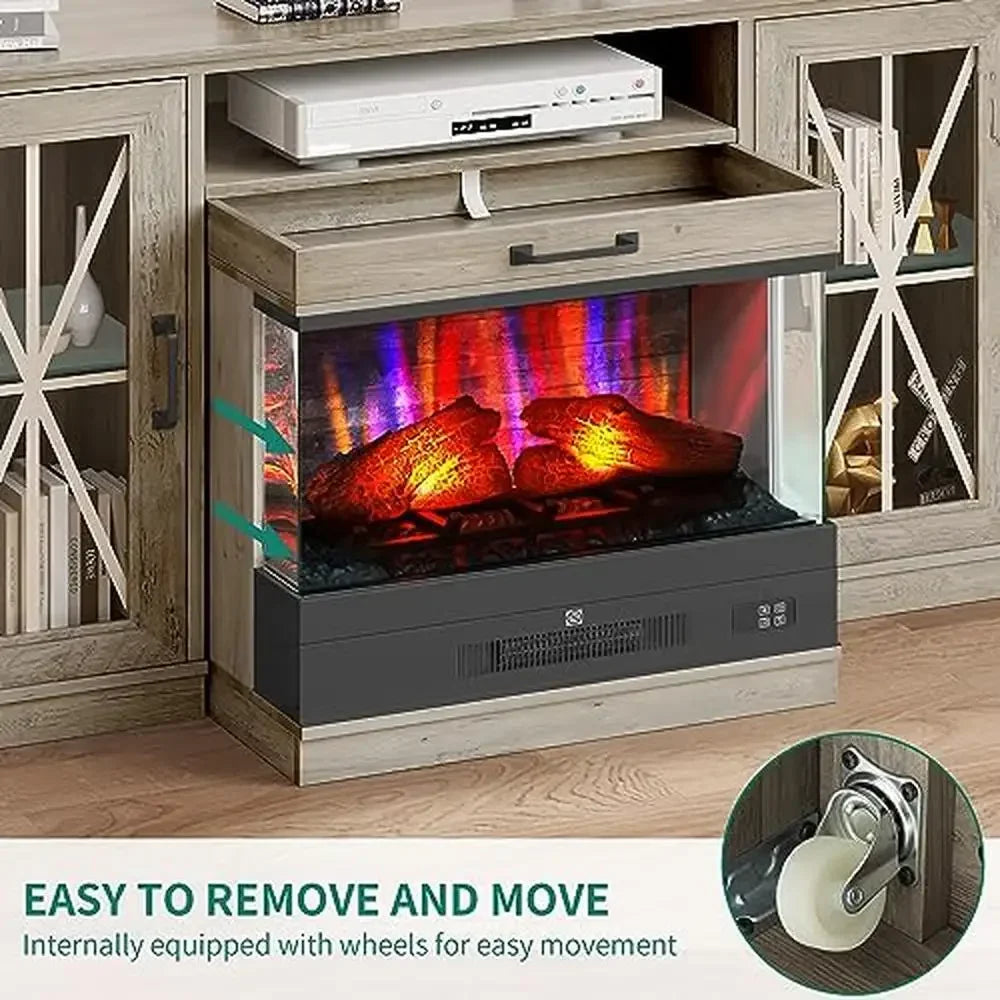 60" Electric Fireplace TV Stand w/7-Color Flame