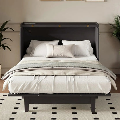 Full Murphy Bed Cabinet with Charging Station