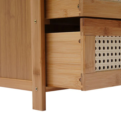 3- Drawer Bamboo Wood Nightstand