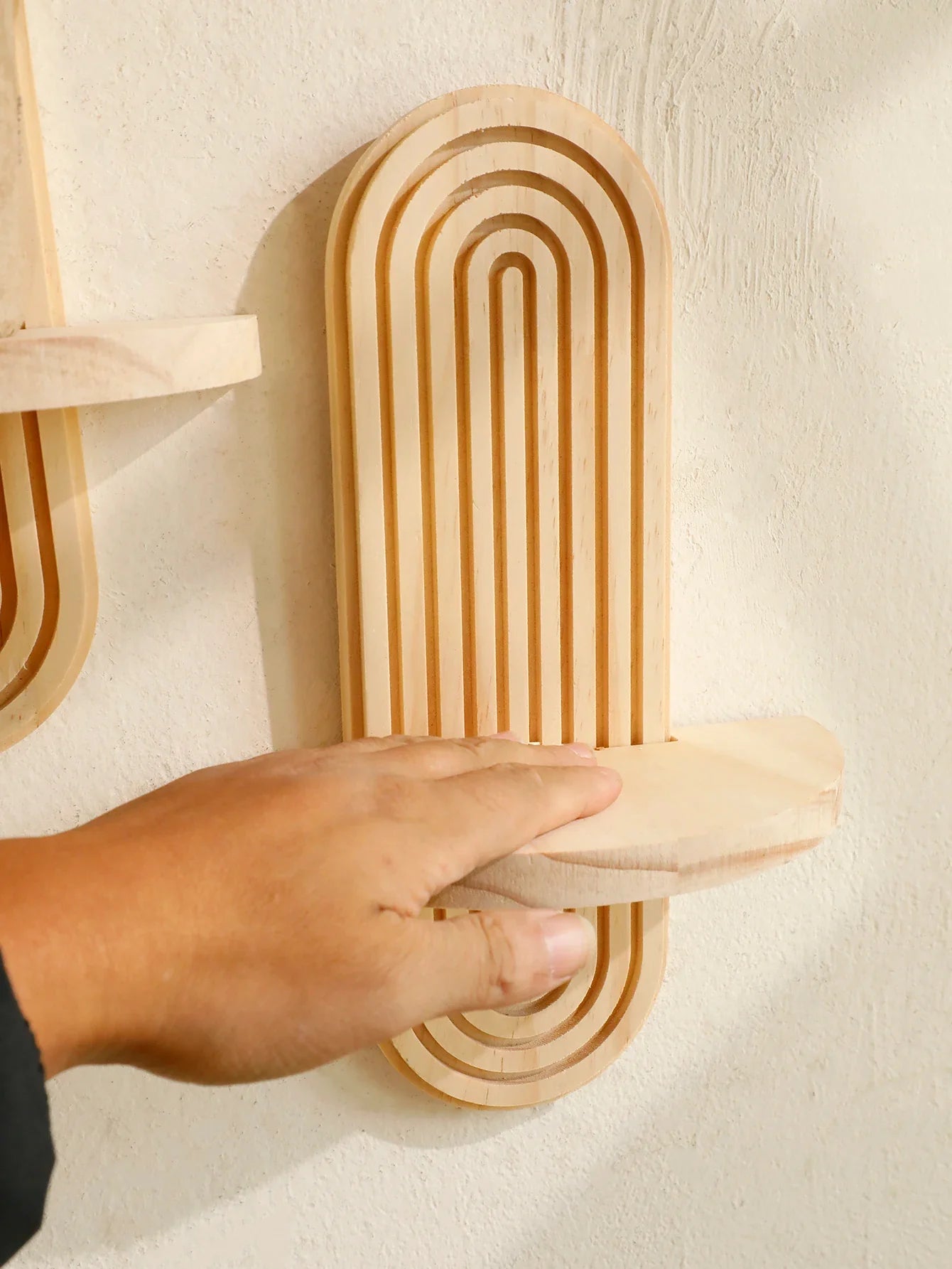 1Pc Boho Style Wooden Wall Shelves