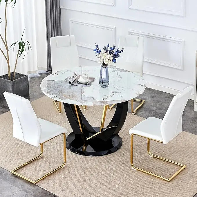 4 sets of 48" round dining table with 4 cushioned chairs