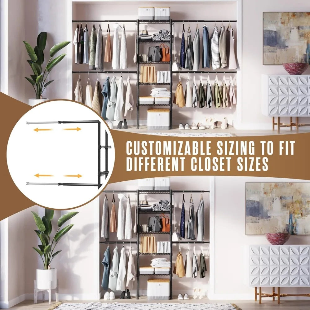 HD Clothes Rack, Closet Shelves Wall Mounted