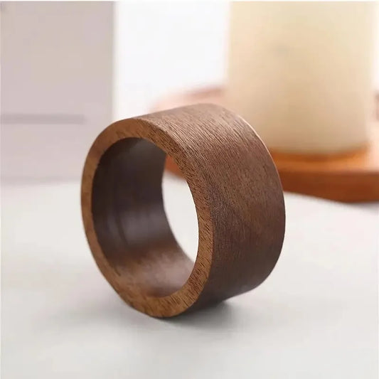 6-pc Solid Color Wooden Napkin Rings