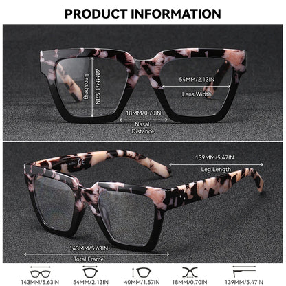 BARCUR Large Fashionable Frame Pink Reading Glasses for Women