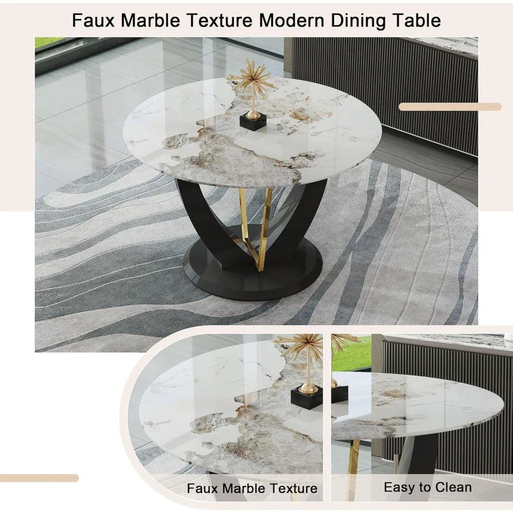 4 sets of 48" round dining table with 4 cushioned chairs