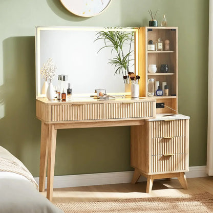 48" Makeup Vanity Desk w/34" Mirror and Lights