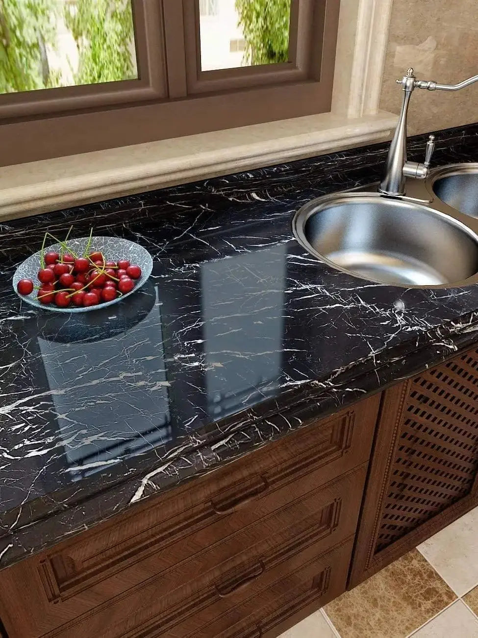 Marble Contact Paper for Counter tops, Removable Peel and Stick