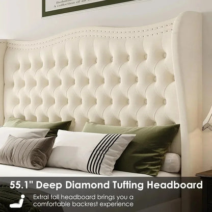 55" Queen or King Size Bed Frame and Headboard