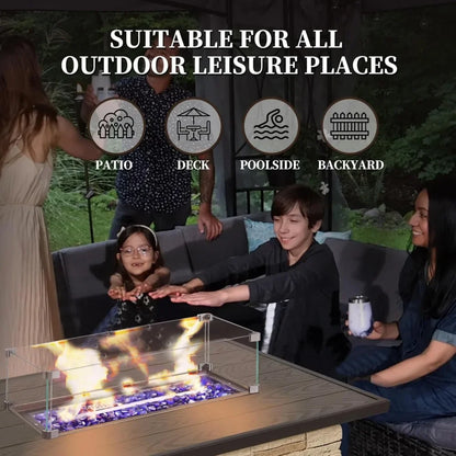 43" Propane Fire Pit Table Outdoor