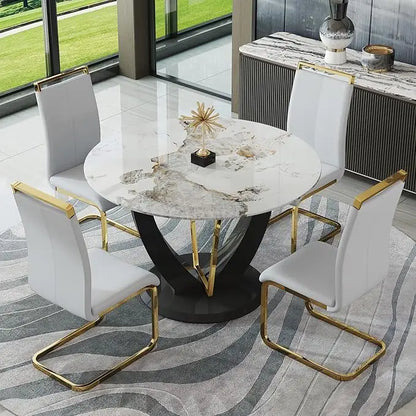 4 sets of 48" round dining table with 4 cushioned chairs