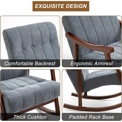 Fabric Padded Comfortable Rocking Chair