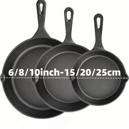 AEDG Cast Iron Skillet Set Preseasoned Nonstick Cookware