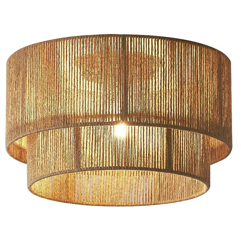 Vintage Hemp Rope Double Ceiling Light