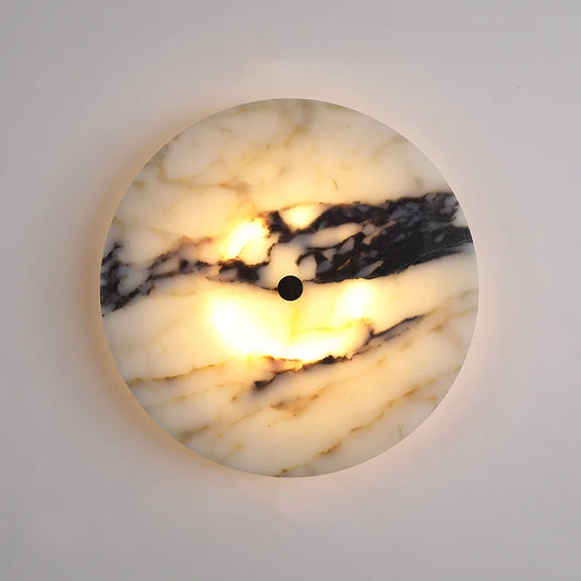 Round Luxury Natural Stone Wall Lamp