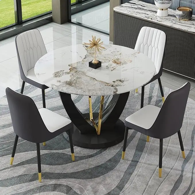 4 sets of 48" round dining table with 4 cushioned chairs